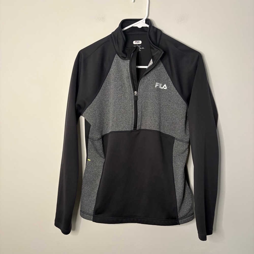 Fila Women's Black and Gray Sweater 1/2 Zip Top Medium sporty yoga gym